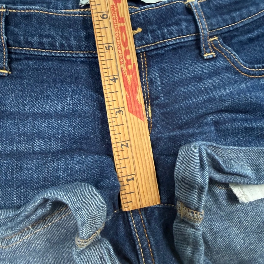 VTG Y2K Hollister Ultra Low Rise Cuffed Denim Mini Micro Shorts Size 1 W25 - Picture 7 of 9
